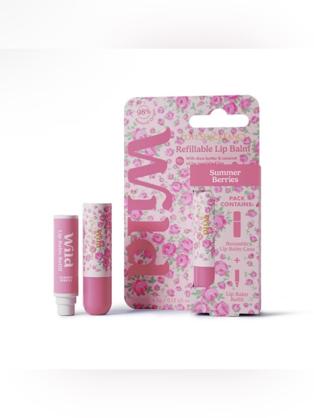 NEW LoveShackFancy x Target x
Wild Refillable Lip Balm & Case
- Summer Berries